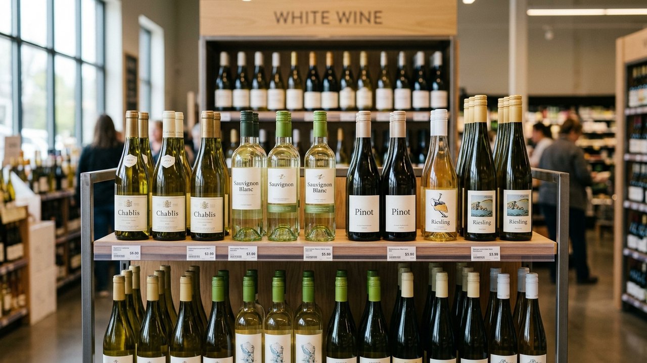 Sélection de vins blancs pas chers en grande surface