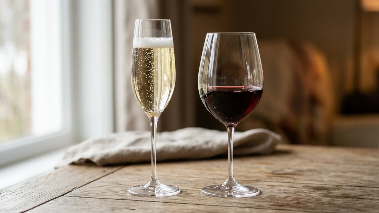 Comparaison calorique entre champagne, vin blanc et vin rouge