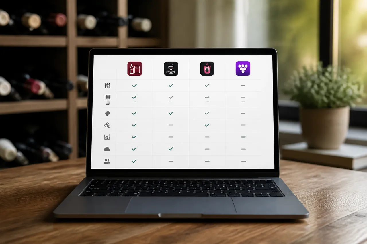 Comparatif d'applications cave à vin