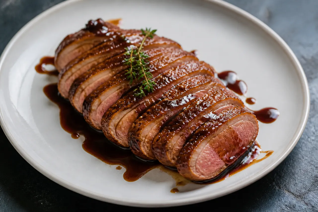 Magret de canard en sauce, accords avec le vin rouge