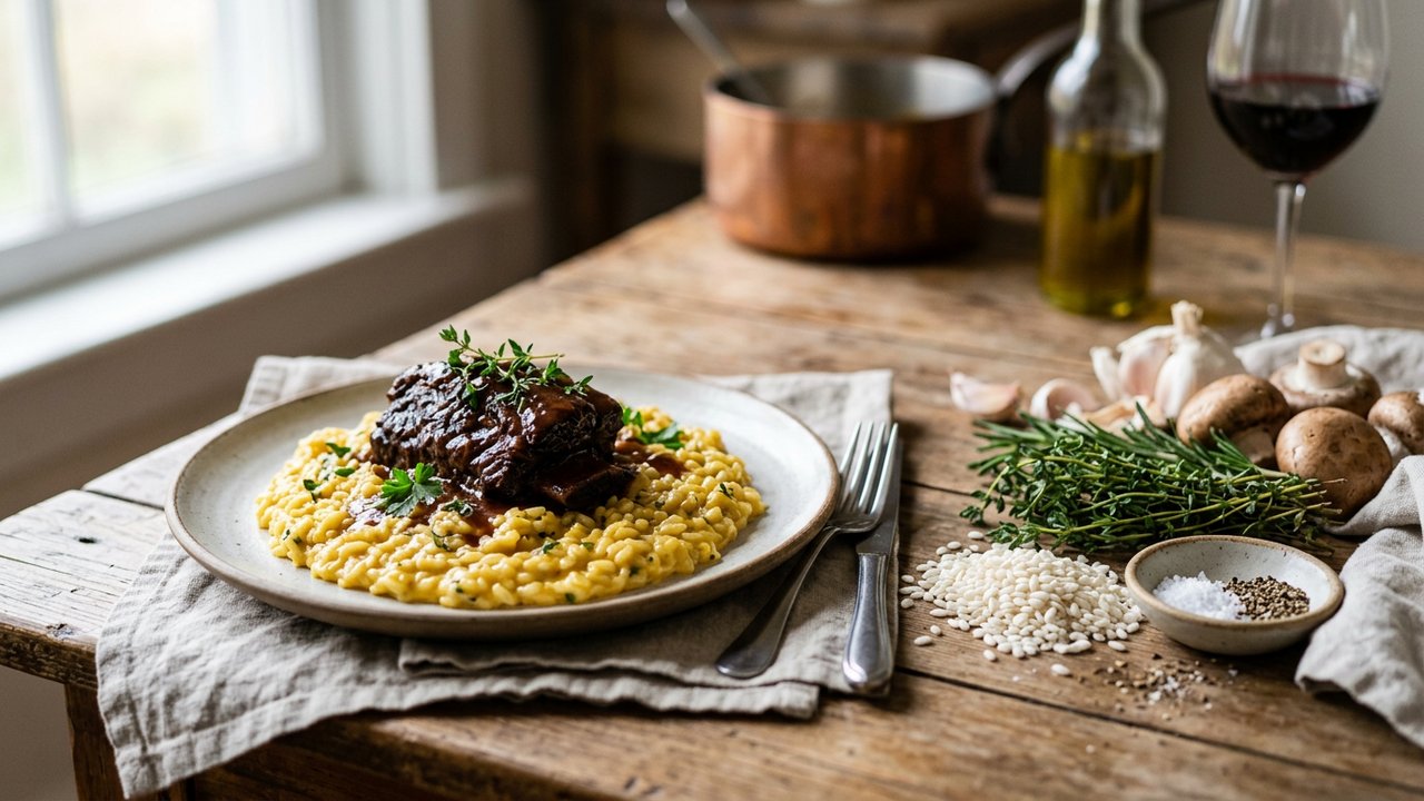 Plats mijotés et risotto préparés sans vin blanc