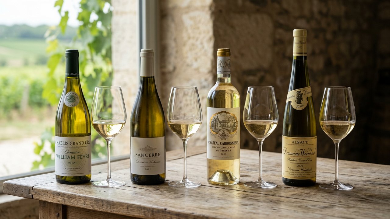 Sélection de vins blancs de Bourgogne, Loire et Alsace pour accompagner les Saint-Jacques