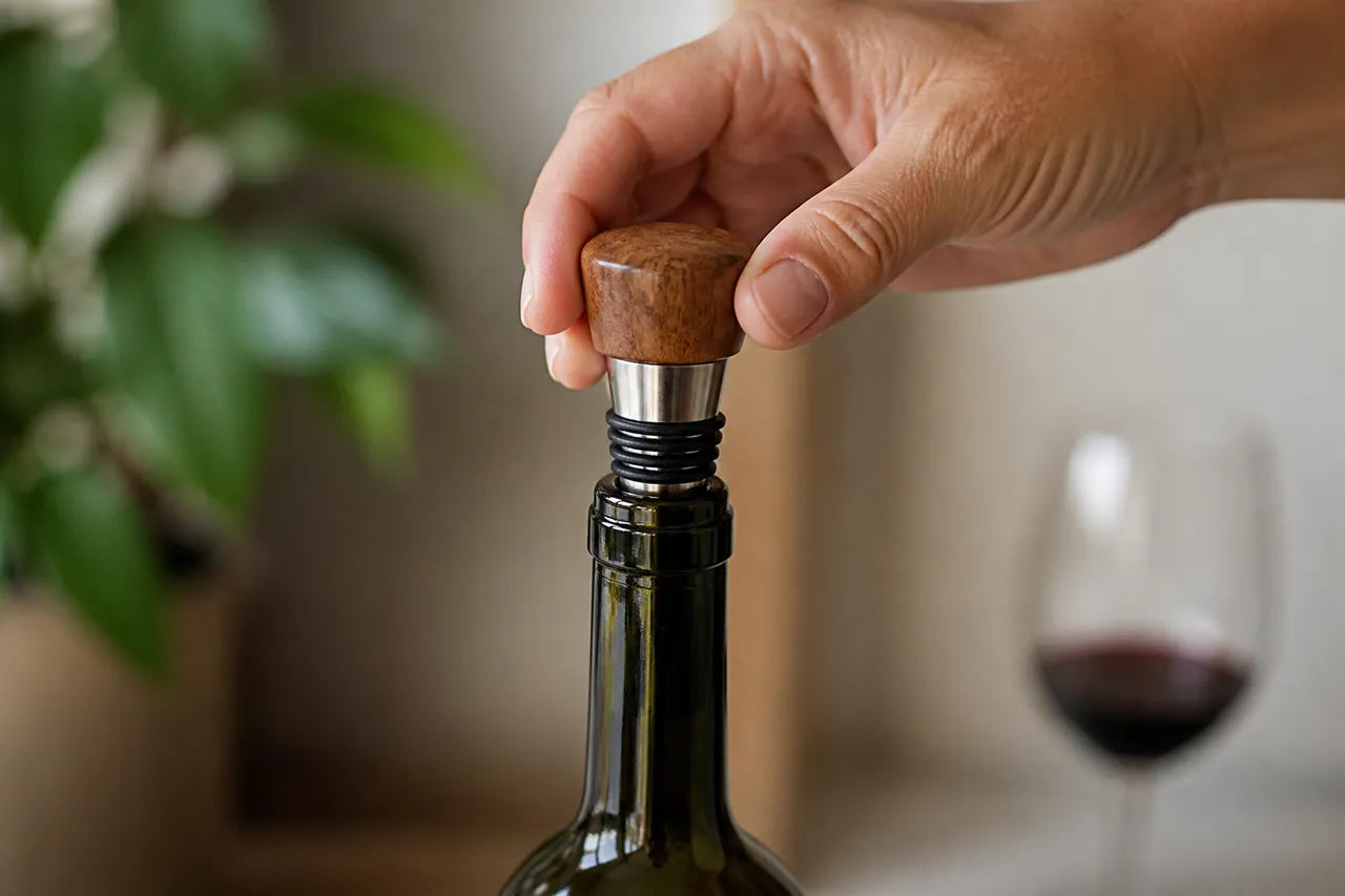 Refermer une bouteille de vin ouverte avec un bouchon adapté