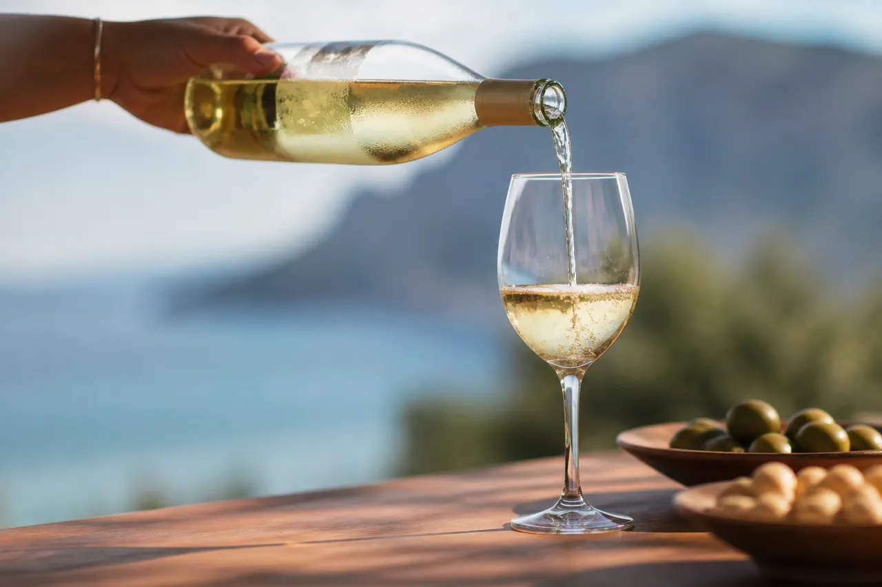 Service du vin blanc avec une fondue savoyarde