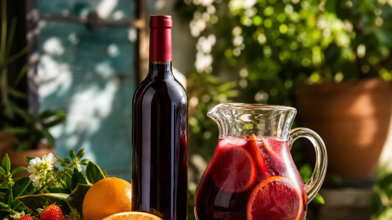 Quel vin pour la sangria : bouteille de rouge jeune et fruité